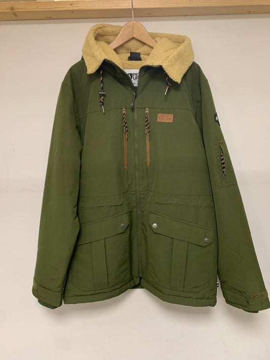 Picture - Parka verde militare con interno pelliccia di pile