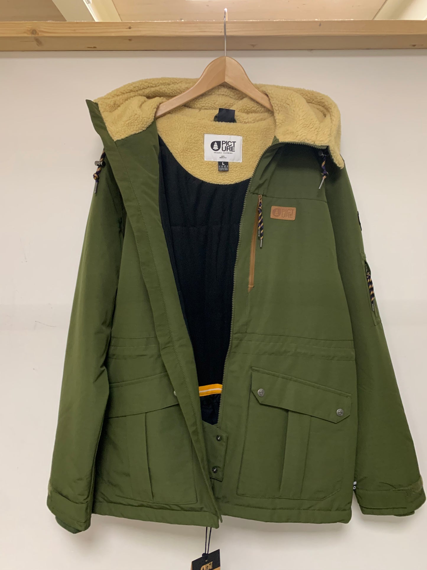 Picture - Parka verde militare con interno pelliccia di pile