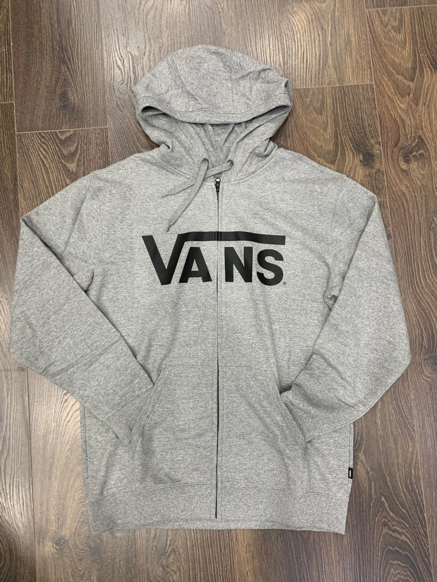 Vans - Felpa grigia con logo e cerniera